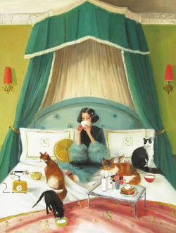 New York Puzzle Company - Breakfast in Bed - 500 Piece Jigsaw Puzzle