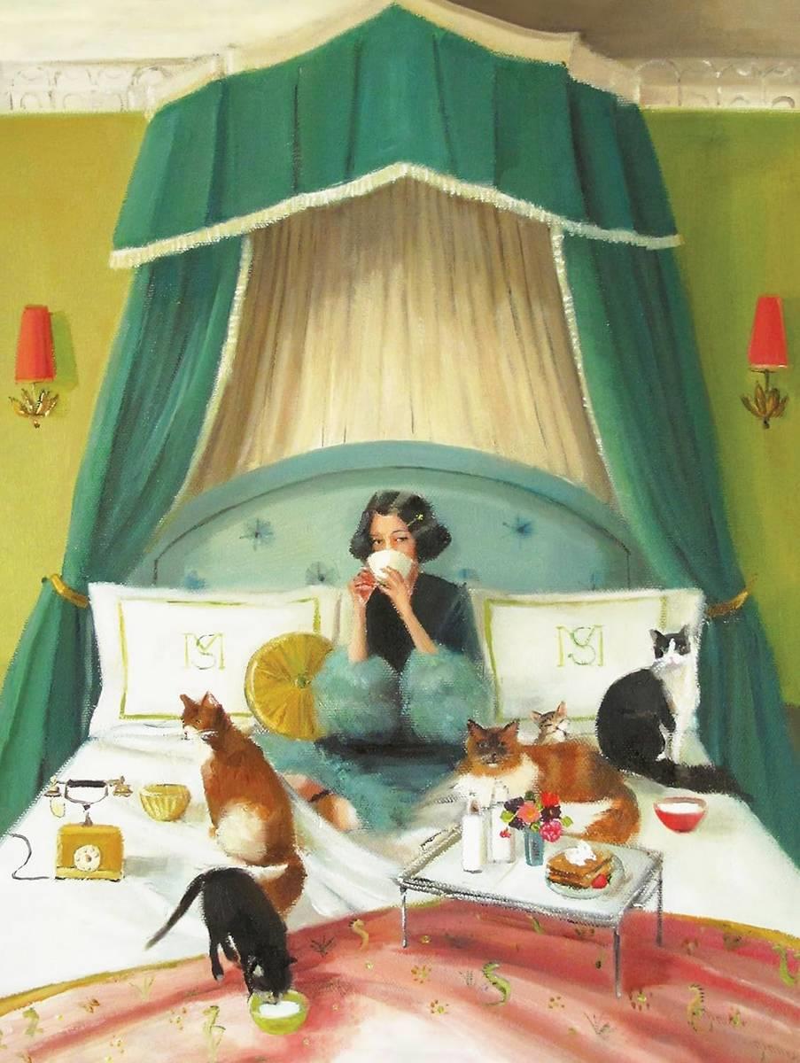 New York Puzzle Company - Breakfast in Bed - 500 Piece Jigsaw Puzzle
