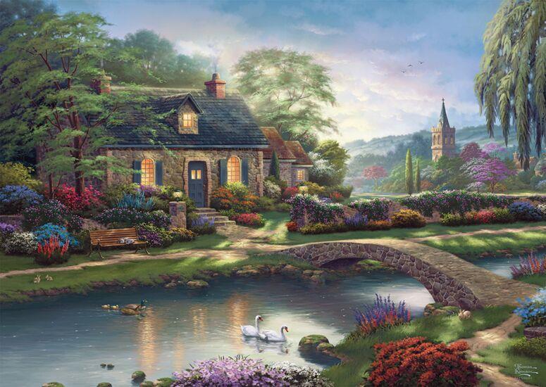 Schmidt - Thomas Kinkade - Stoney Creek Cottage - 1000 Piece Jigsaw Puzzle
