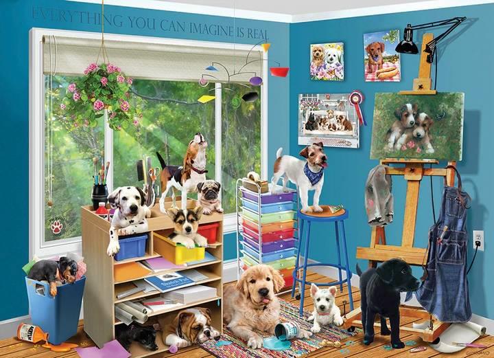 Cobble Hill - Studio Pups - 1000 Piece Jigsaw Puzzle