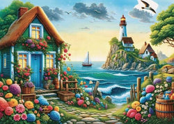 JaCarou - Blue House Bay - 1000 Piece Jigsaw Puzzle