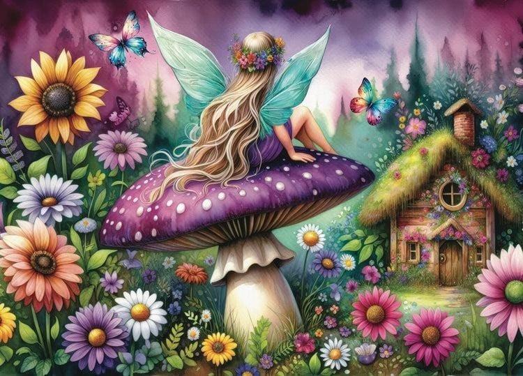 JaCarou - Purple Mushroom Rest - 1000 Piece Jigsaw Puzzle