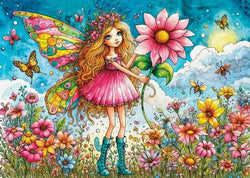 Delfy - Blush Garden Whispers - 1000 Piece Jigsaw Puzzle