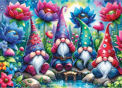 Delfy - Gnomes Among Flowers - 1000 Piece Jigsaw Puzzle