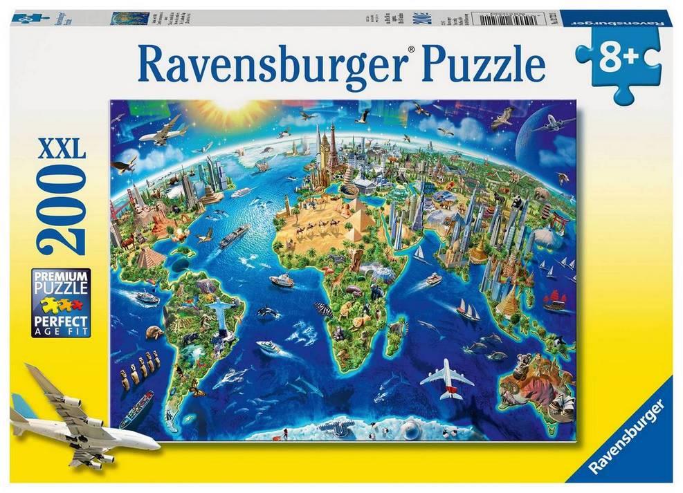 Ravensburger - World Landmarks Map - 200XXL Piece Jigsaw Puzzle