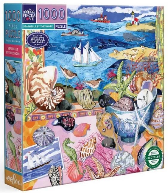 Eeboo - Seashells by the Shore - 1000 Piece Jigsaw Puzzle