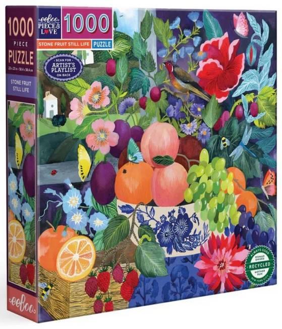 Eeboo - Stone Fruit Still Life - 1000 Piece Jigsaw Puzzle