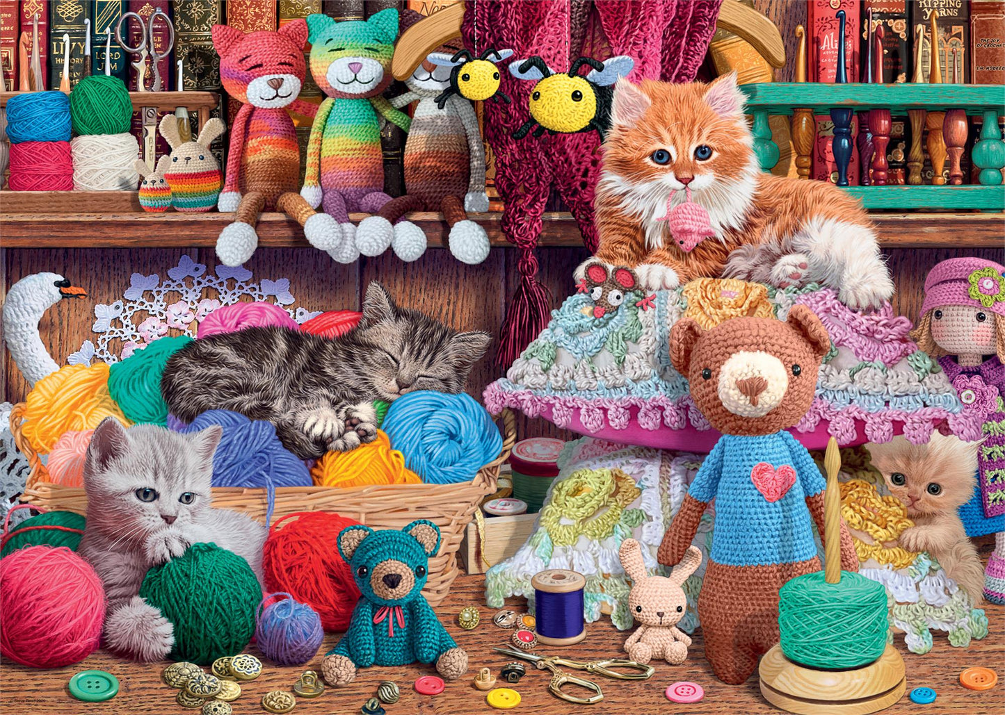 Ravensburger - Knitty Kitty - 1000 Piece Jigsaw Puzzle