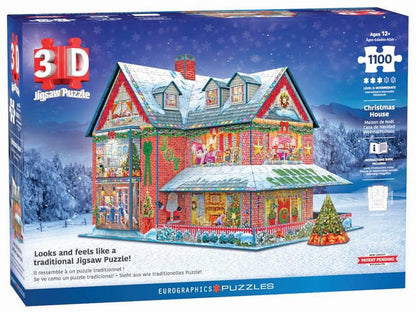 Eurographics - Christmas House  - 1100 Piece 3D Jigsaw Puzzle