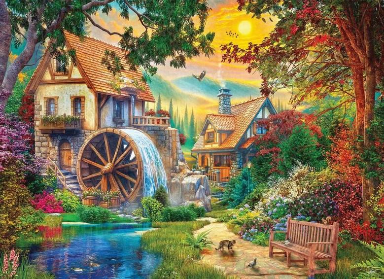 Anatolian - Watermill Sunset - 4000 Piece Jigsaw Puzzle
