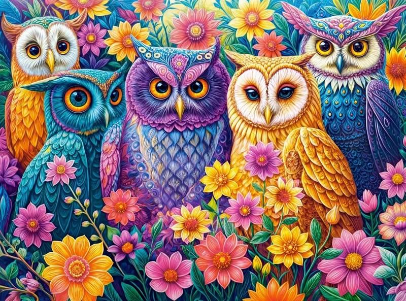 Castorland - Flower Owl Meeting - 3000 Piece Jigsaw Puzzle