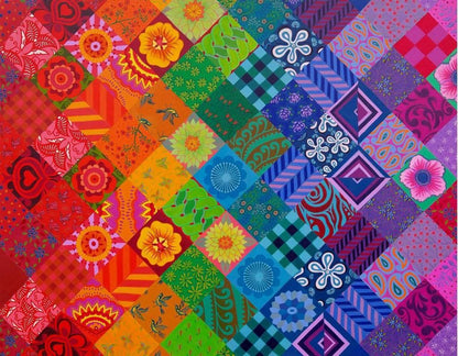 House of Puzzles - Patchwork Rainbow - 150 Piece Mini Jigsaw Puzzle in a Tube