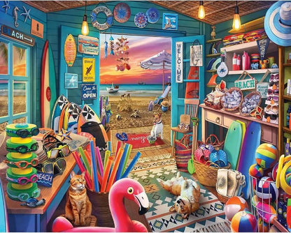 White Mountain - Beach Hut Store - 1000 Piece Jigsaw Puzzle