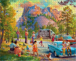 White Mountain - Family Road Trip Mount Rushmore - 1000 Piece Jigsaw Puzzle