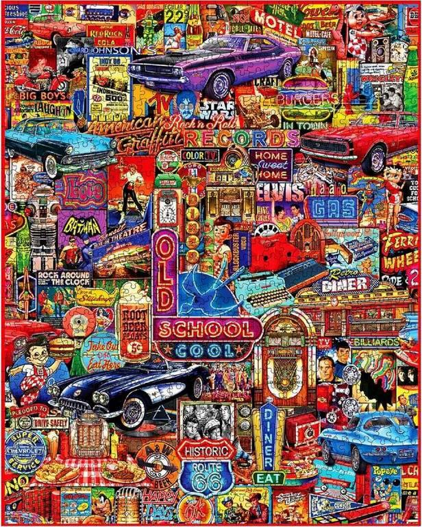 White Mountain - Old School Cool - 1000 Piece Jigsaw Puzzle