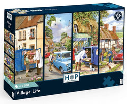 House of Puzzles - Village Life - 4 x 500 Piece Jigsaw Puzzle
