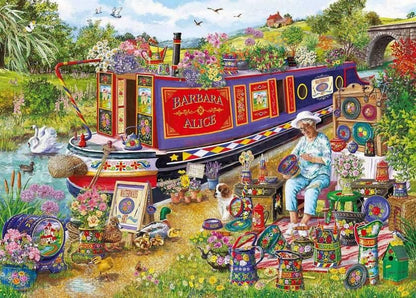 Gibsons - Canal Boat Blooms - 1000 Piece Jigsaw Puzzle