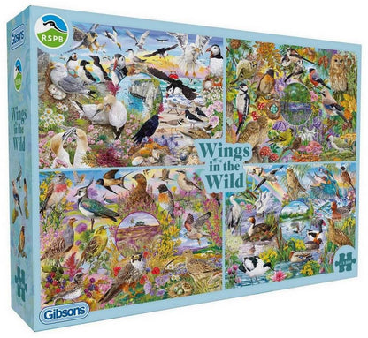 Gibsons - RSPB - Wings in the Wild - 4 x 500 Piece Jigsaw Puzzle