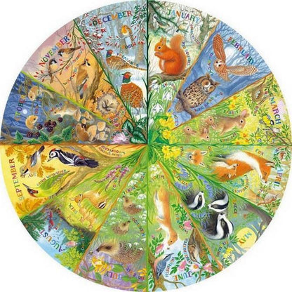 Gibsons - National Trust - A Year in the Forest - 500 Piece Circular Jigsaw Puzzle