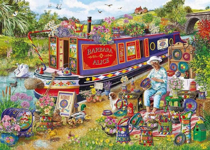 Gibsons - Canal Boat Blooms - 500XL Piece Jigsaw Puzzle