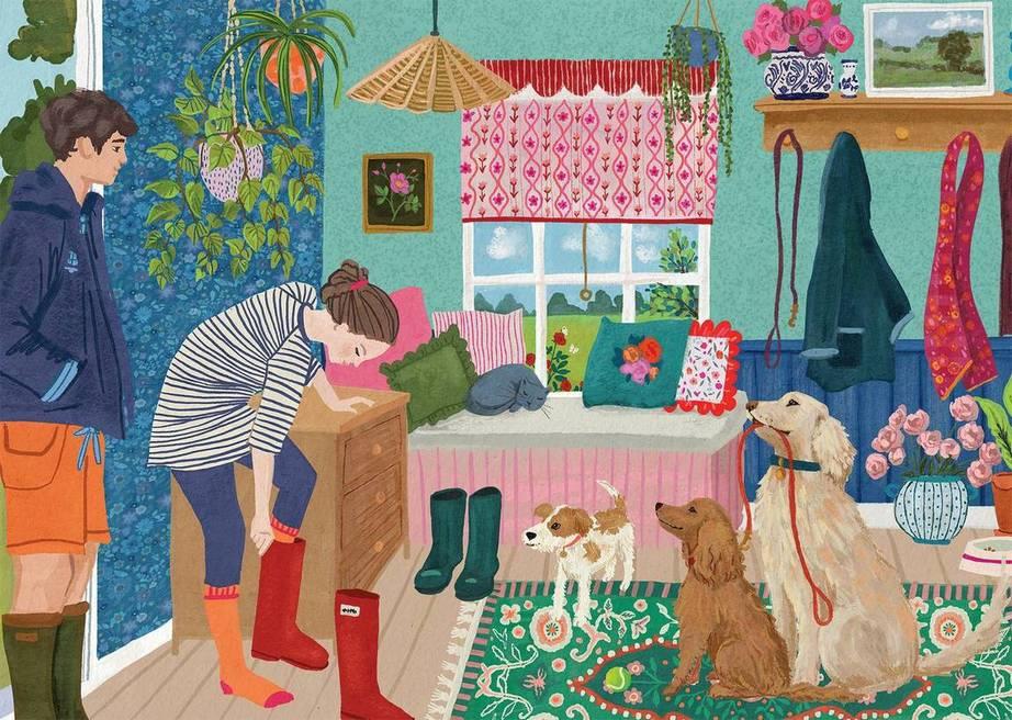 Falcon De Luxe - Woofs & Wellies - 500 Piece Jigsaw Puzzle