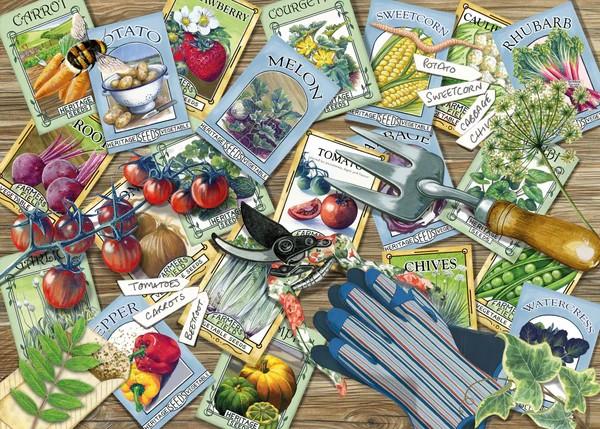 Otter House - Veg Seed Packets - 1000 Piece Jigsaw Puzzle