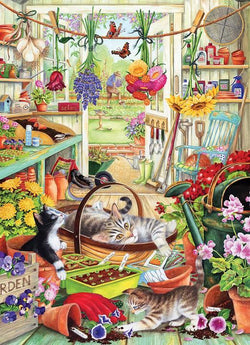 Cobble Hill - Potting Shed Cats - 500 Piece Jigsaw Puzzle