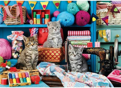 Eurographics - Sewing Room Kittens - 1000 Piece Jigsaw Puzzle
