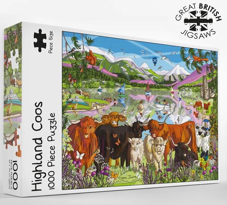 Emma Joustra - Highland Coos - 1000 Piece Jigsaw Puzzle