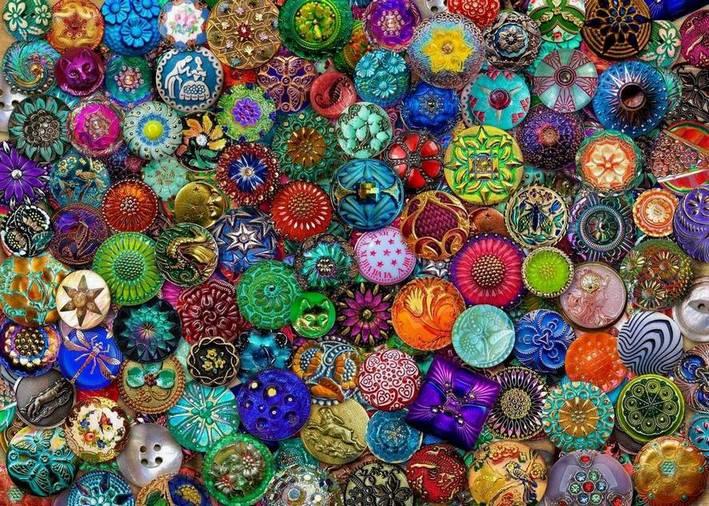 House of Puzzles - Glass Buttons - 1000 Piece Jigsaw Puzzle