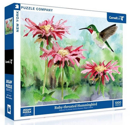 New York Puzzle Company - Ruby Throated Hummingbird - 1000 Piece Jigsaw Puzzle