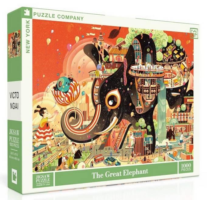 New York Puzzle Company - The Great Elephant - 1000 Piece Jigsaw Puzzle