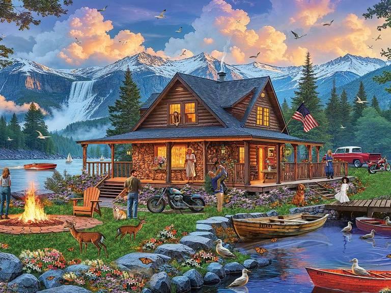 White Mountain - Cabin Retreat - 500 Piece Jigsaw Puzzle