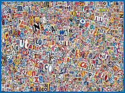 White Mountain - USA Word Map - 500 Piece Jigsaw Puzzle