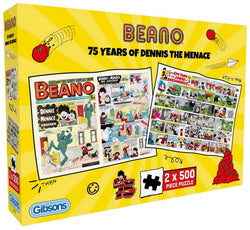 Gibsons - 75 Years of Dennis the Menace - 2 x 500 Piece Jigsaw Puzzle