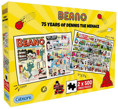 Gibsons - 75 Years of Dennis the Menace - 2 x 500 Piece Jigsaw Puzzle