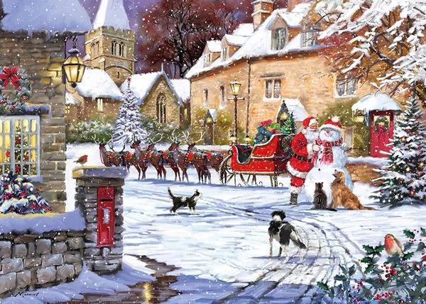 Otter House - Christmas Night - 1000 Piece Jigsaw Puzzle