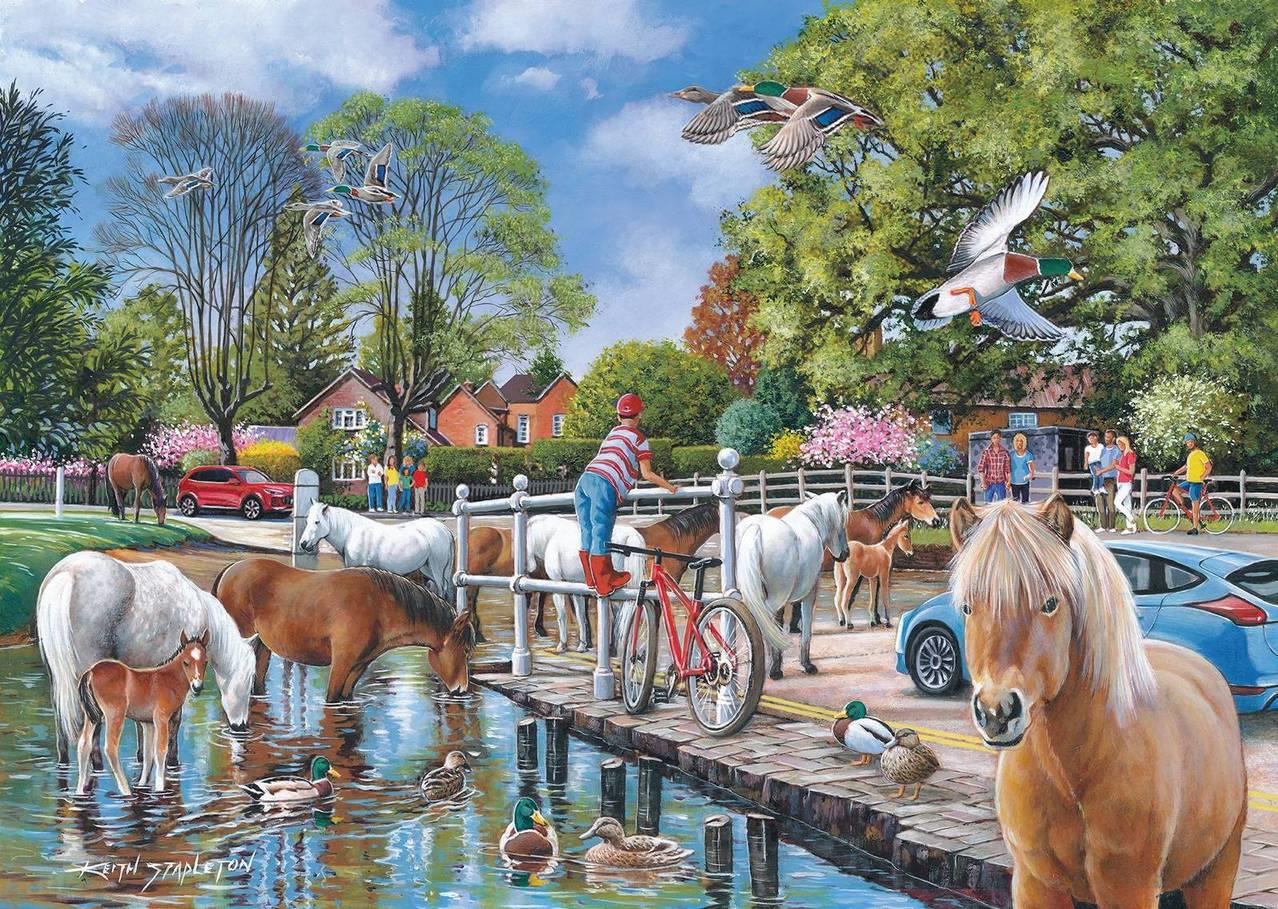 House of Puzzles - New Forest Ponies - 1000 Piece Jigsaw Puzzle