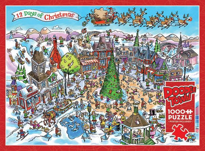 Cobble Hill - Doodletown - 12 Days of Christmas  - 1000 Piece Jigsaw Puzzle