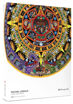 Pomegranate - Michael Angulo - Aztec Sun Stone - 1000 Piece Circular Jigsaw Puzzle