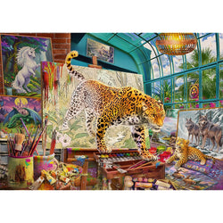 Trefl - Tea Time - Leopards in the Painting Studio - 1000 Piece Jigsaw Puzzle