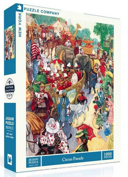 New York Puzzle Company Circus Parade, 1000-piece jigsaw puzzle box front