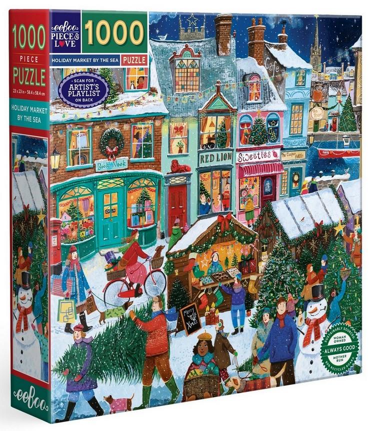 Eeboo - Holiday Market By the Sea - 1000 Piece Jigsaw Puzzle