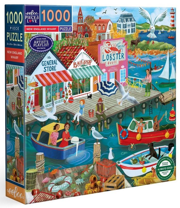 Eeboo - New England Wharf - 1000 Piece Jigsaw Puzzle