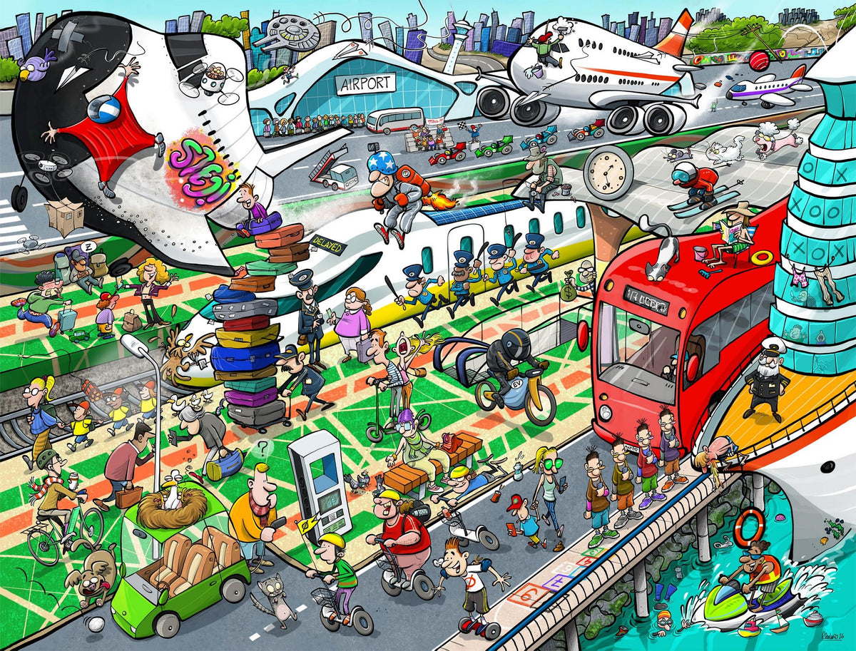 Happy Puzzle - Transport Through Time - 1000 Piece Jigsaw Puzzle