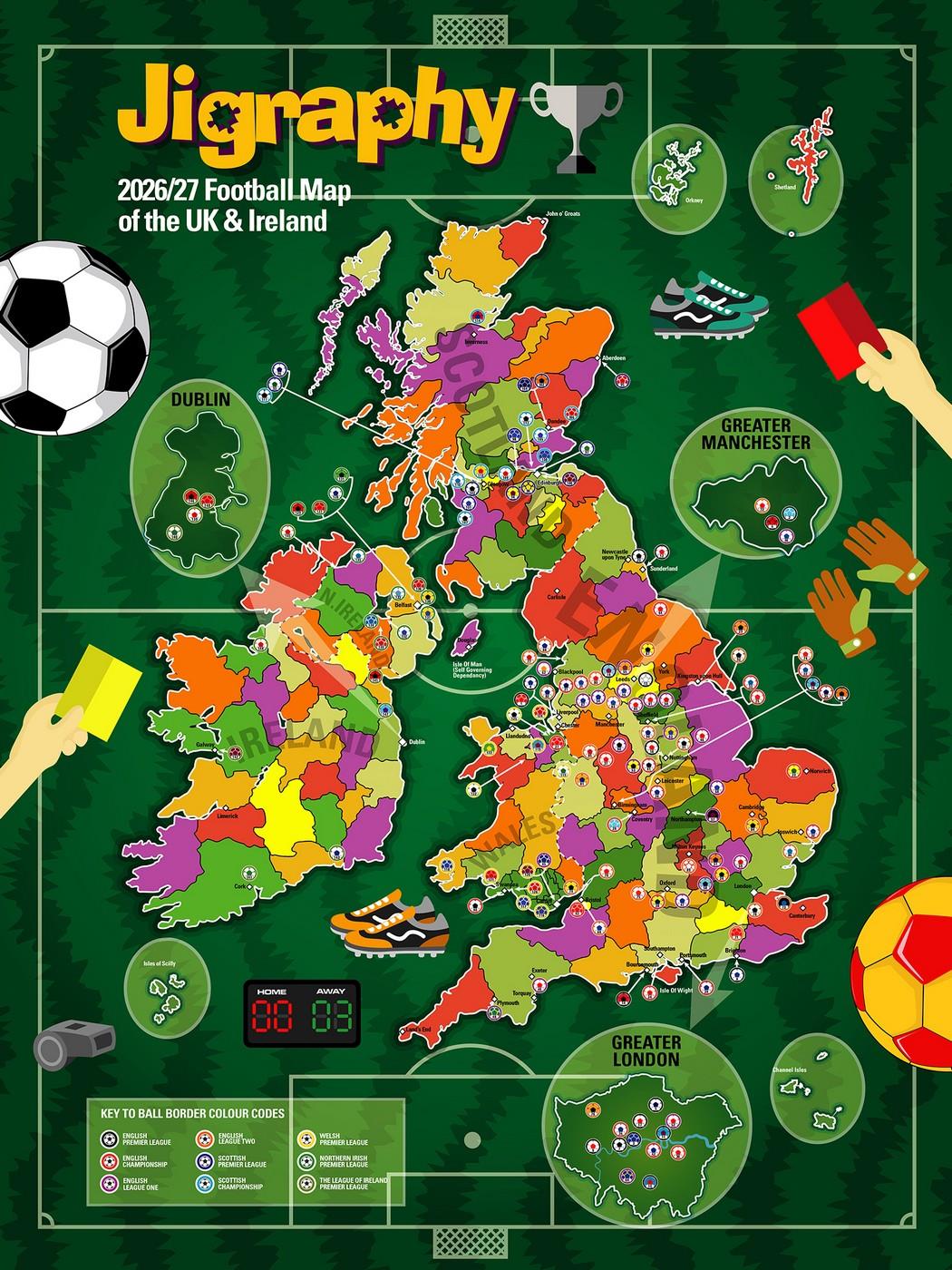 Happy Puzzle - Jigraphy Football 2026/27  - 300 Piece Jigsaw Puzzle