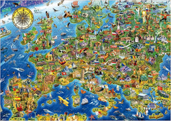 Educa - Crazy European Map - 500 Piece Jigsaw Puzzle
