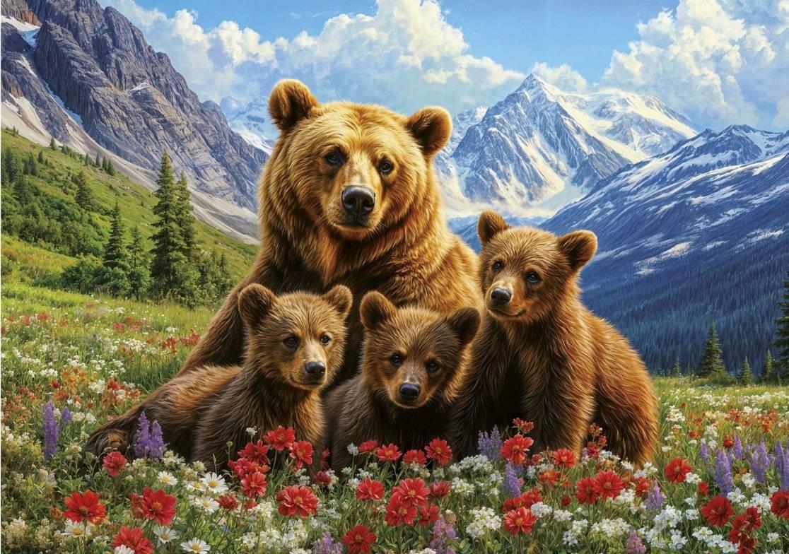 Educa - Grizzly Bears In Canada - 1000 Piece Jigsaw Puzzle