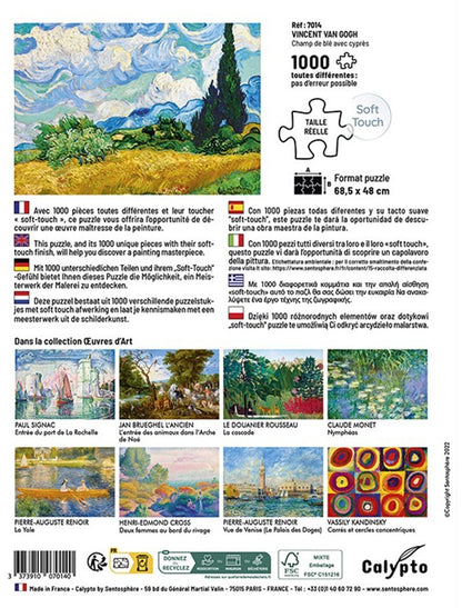 Calypto - Vincent van Gogh - Champ de ble avec Cypres - 1000 Piece Jigsaw Puzzle