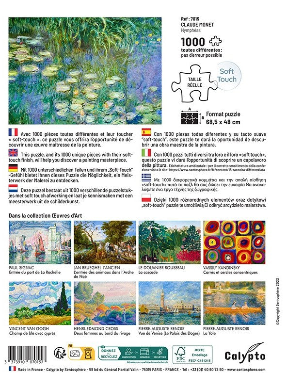 Calypto - Claude Monet - Nympheas - 1000 Piece Jigsaw - 1000 Piece Jigsaw Puzzle